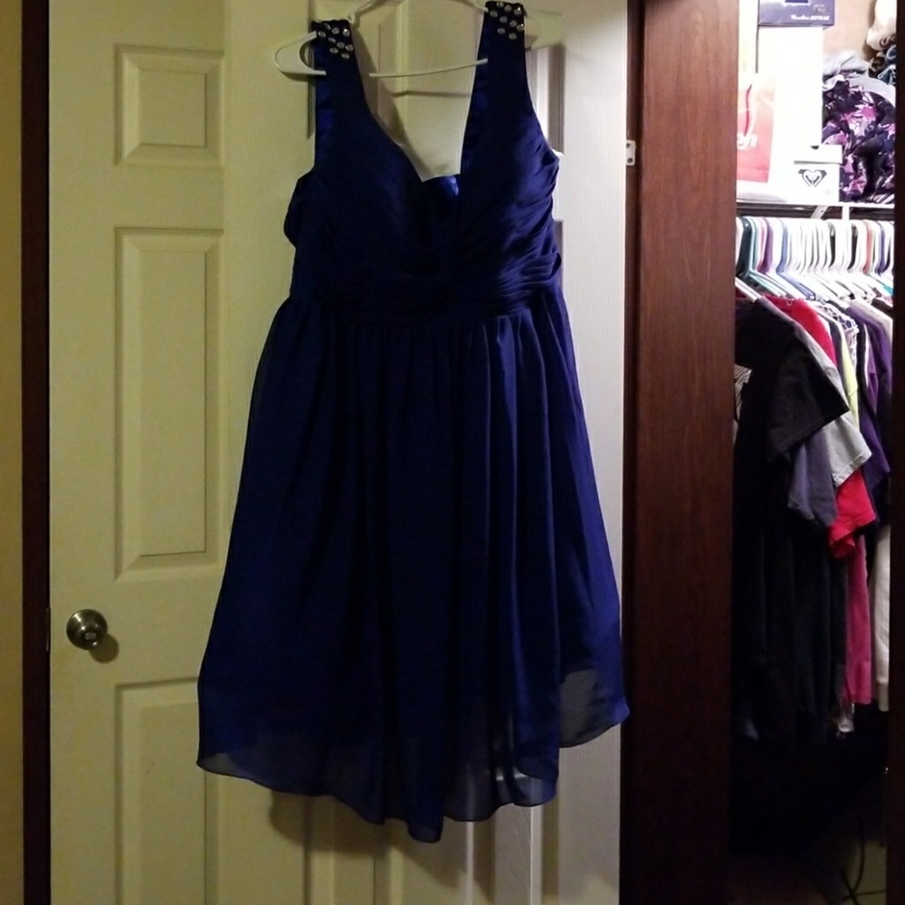 Royal Blue Rhinestone Formal Dress